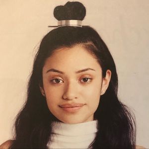 Silver Chloe and Isabel + Jen Atkin bun cuff.